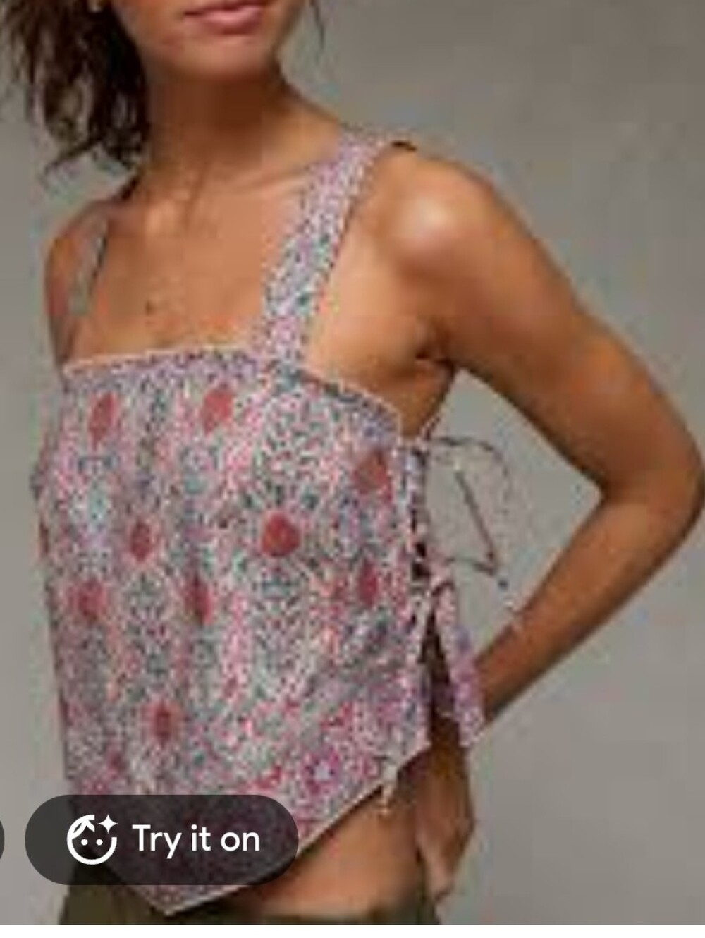 AE Cropped Large Side-Tie Bandana Cami side-tie ribbons
